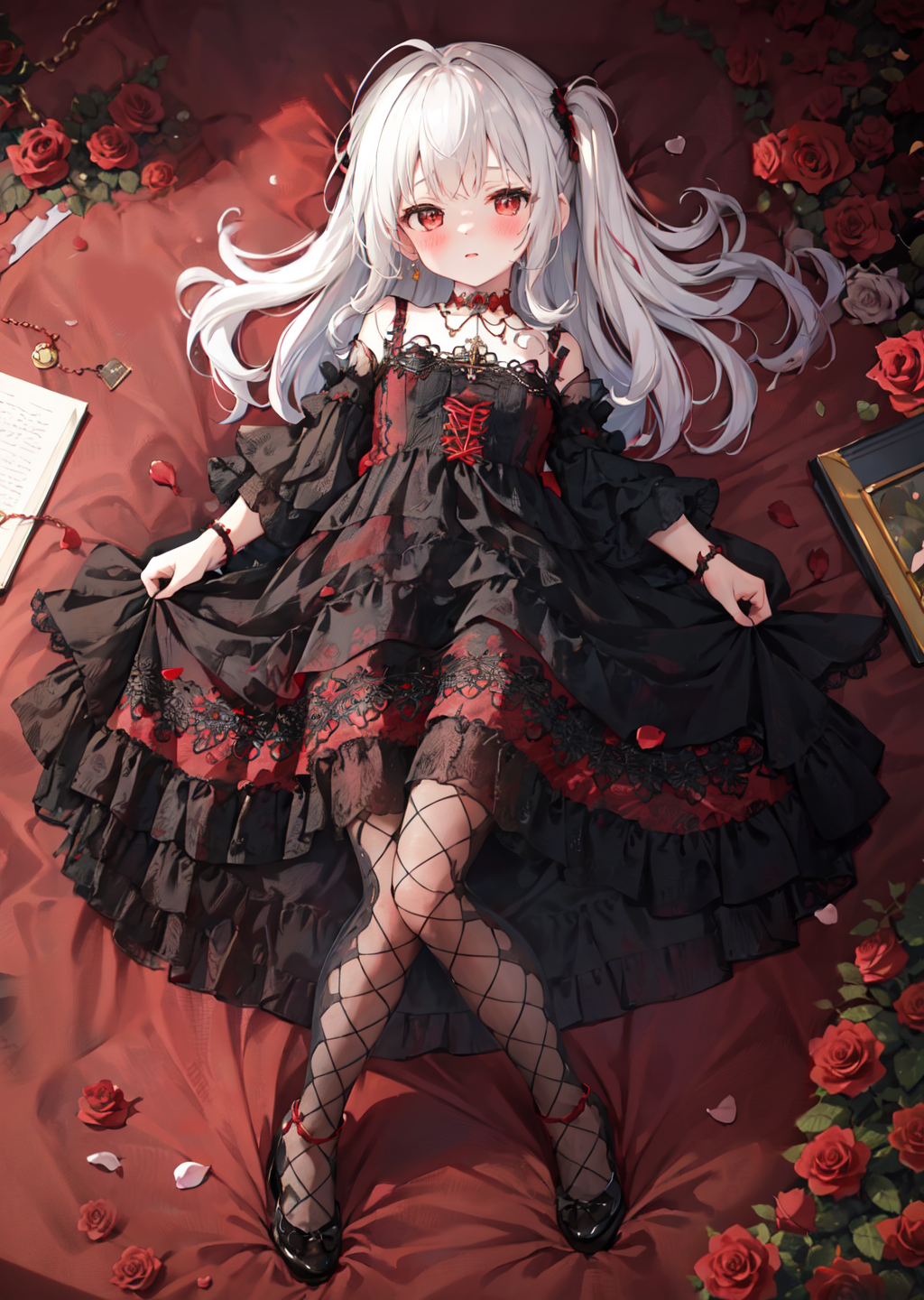 00014-1238046921-masterpiece,best quality,_1girl,white hair,long hair,red eyes,(kid, child_1),loli,_blush,_black dress,layered dress,necklace,cho.png